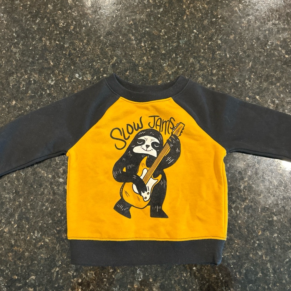 Cat & Jack Slow Jams Sloth Sweatshirt - Yellow and Black